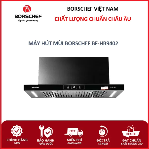 Hút mùi Bosrchef Turbo T70, công suất lớn, cảm ứng vẫy BF-HB9402