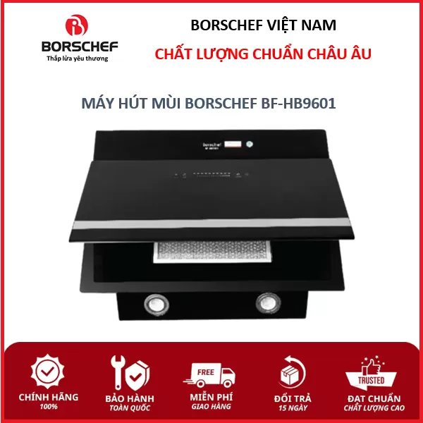 Hút mùi Bosrchef, kính vát, công suất lớn, cảm ứng BF-HB9601